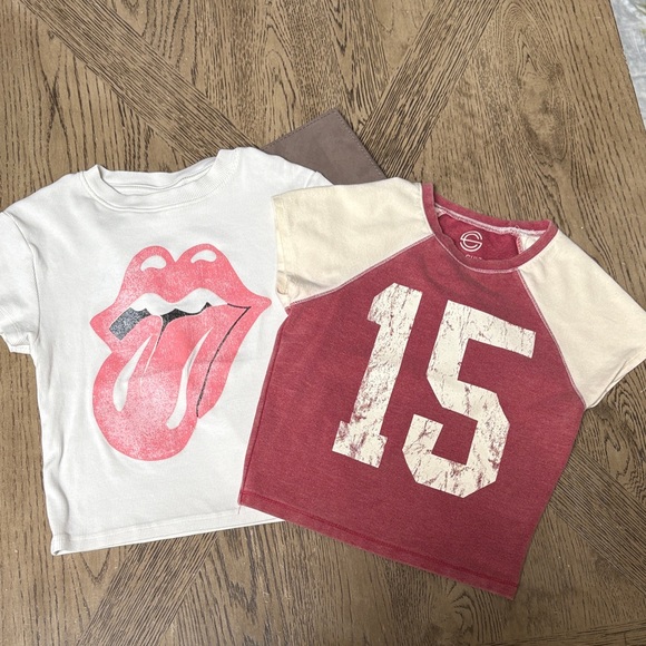 The Rolling Stones and Social Culture 2 Tees - Cream and Red - Picture 1 of 13